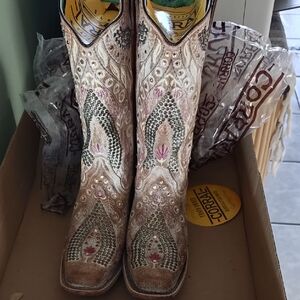 Corral Multicolor Embroidered Studded Western Boots